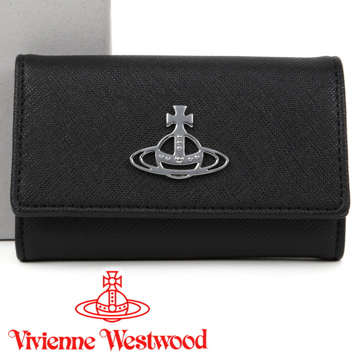 ヴィヴィアンウエストウッド キーケース Vivienne Westwood ヴィヴィアン 4連キーケース レディース メンズ ブラック 51020001 BIOGREEN SAFFIANO BLACK 【あす楽】【父の日 誕生日 お祝い プレゼント ギフト】