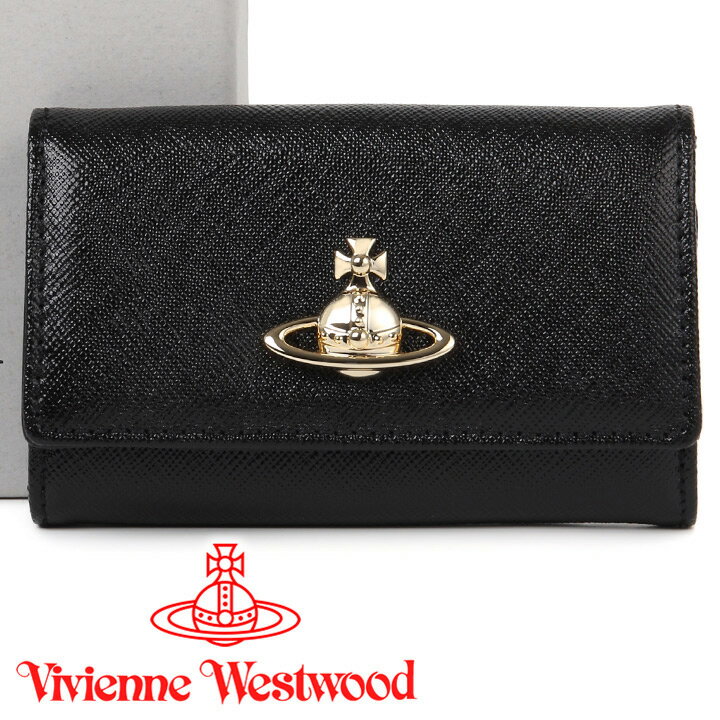 ヴィヴィアンウエストウッド キーケース Vivienne Westwood ヴィヴィアン 4連キーケース レディース メンズ ブラック 51020001 SAFFIANO BLACK 【あす楽】【父の日 誕生日 お祝い プレゼント ギフト】