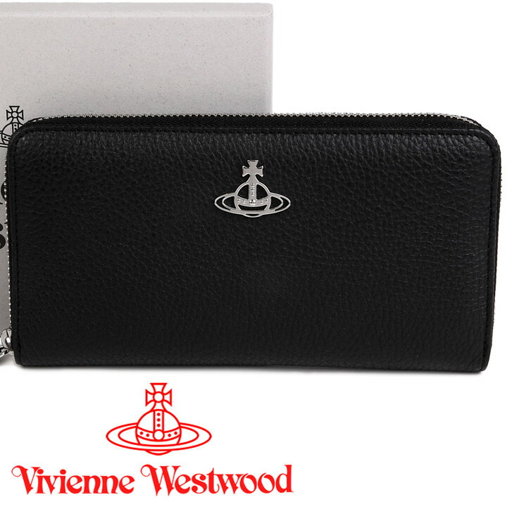 ヴィヴィアンウエストウッド 財布 Vivienne Westwood ラウンドファスナー長財布 レディース メンズ ブラック VEGAN GRAIN LEATHER 51050023 S000D N403 BLACK 【あす楽】【母の日 誕生日 お祝い プレゼント ギフト】