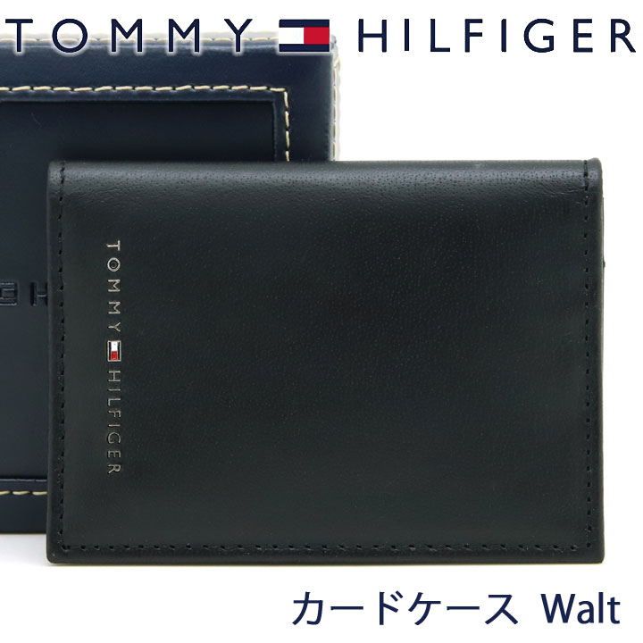 トミーヒルフィガー 名刺入れ（メンズ） トミーヒルフィガー カードケース TOMMY HILFIGER カード入れ 名刺入れ メンズ ブラック 31TL200030-001 BLACK【あす楽】【父の日 誕生日 お祝い プレゼント ギフト】