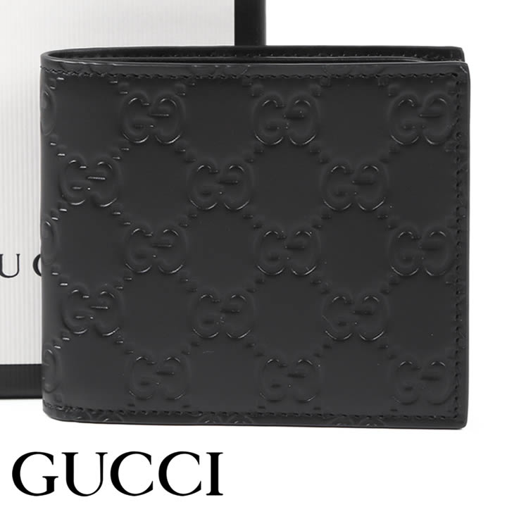 グッチ 二つ折り財布（メンズ） 【クーポン配布中】 グッチ 財布 GUCCI 二つ折り財布 小銭入れなし アヴェル メンズ ブラック 365466-CWC1R-1000 【あす楽】【父の日 誕生日 お祝い プレゼント ギフト】