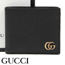 グッチ 財布（メンズ） グッチ 財布 GUCCI 二つ折り財布 小銭入れなし GGマーモント メンズ ブラック 428726-DJ20T-1000 【お取り寄せ】 【入学祝い 誕生日 お祝い プレゼント ギフト】