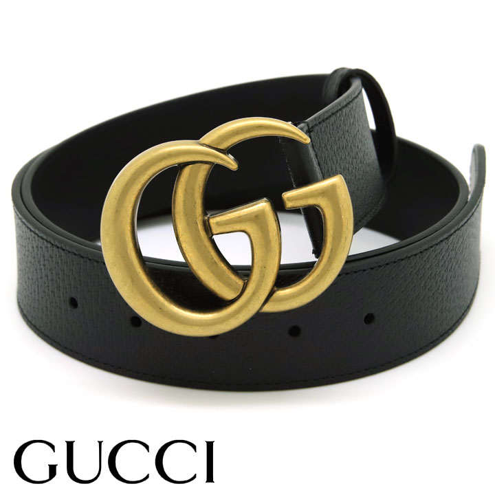 グッチ ベルト GUCCI GGマーモント ダブルG Gバックル メンズベルト ブラック アンティークゴールド 406831-DJ20T-1000 【あす楽】【父の日 誕生日 お祝い プレゼント ギフト】