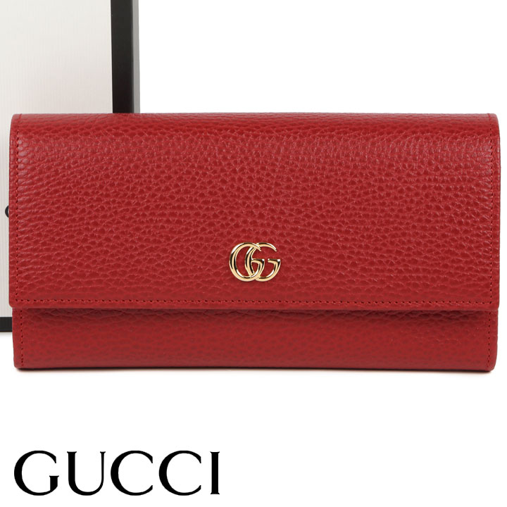 グッチ 財布（メンズ） グッチ 財布 GUCCI フラップ長財布 プチマーモント レディース メンズ レッド 456116-CAO0G-6433 【お取り寄せ】【父の日 誕生日 お祝い プレゼント ギフト】