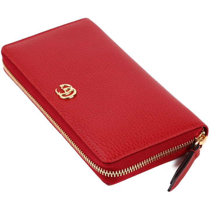 グッチ 財布 GUCCI ラウンドファスナー長財布 プチマーモント レディース ハイビスカスレッド 456117-CAO0G-6433 【お取り寄せ】 【バレンタイン 誕生日 プレゼント ギフト】