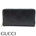 グッチ 財布 GUCCI ラウンドファスナー長財布 ブラック レザー GGエンボス メンズ レディー ...