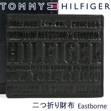 トミーヒルフィガー 二つ折り財布 TOMMY HILFIGER 財布 ブラック 31TL25X022 BLACK 【あす楽】