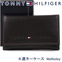 トミーヒルフィガー キーケース（レディース） トミーヒルフィガーキーケース TOMMY HILFIGER トミー キーホルダー 6連 鍵ケース ダークブラウン 31TL17X005 BROWN 【あす楽】【母の日 誕生日 お祝い プレゼント ギフト】