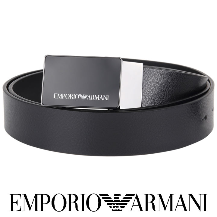 アルマーニ ベルト（メンズ） 【クーポン配布中】 エンポリオアルマーニ メンズベルト トップピンバックル EMPORIO ARMANI ベルト メンズ ブラック Y4S427 YTU7J 84372 【あす楽】【父の日 誕生日 お祝い プレゼント ギフト】