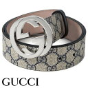 グッチ ベルト GUCCI Gバックル GGスプリームキャンバス メンズベルト ベージュ×ネイビー 411924-KGDHN-4075 【あす楽】【母の日 誕生日 お祝い プレゼント ギフト】