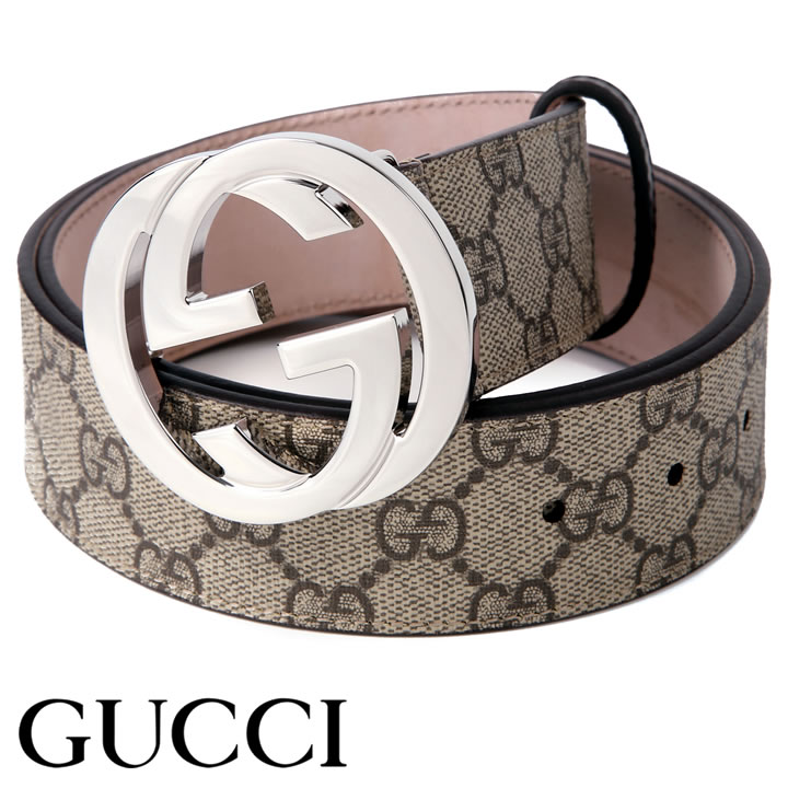 グッチ ベルト GUCCI Gバックル GGスプリームキャンバス メンズベルト ベージュ×ダークブラウン 411924-KGDHN-9643 【あす楽】【父の日 誕生日 お祝い プレゼント ギフト】