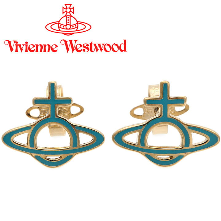 ヴィヴィアンウエストウッド オーブピアス レディース Vivienne Westwood ヴィヴィアン オルネラバスレリーフピアス ブルーグリーン×ゴールド 62010113-R253 【あす楽】【父の日 誕生日 お祝い プレゼント ギフト】