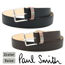 ポールスミス ベルト（レディース） ポールスミス ベルト PaulSmith メンズベルト レザー メンズ 男性 ブラック チョコレートブラウン マルチストライプ M1A-4950-BMULKE 66/79 選べる2カラー 【あす楽】【母の日 誕生日 お祝い プレゼント ギフト】