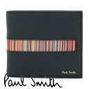 ポール・スミス 二つ折り財布（メンズ） ポールスミス 財布 Paul Smith 二つ折り財布（小銭入れあり）メンズ ブラック マルチストライプ M1A-4833-AINSET 79 【あす楽】【母の日 誕生日 お祝い プレゼント ギフト】