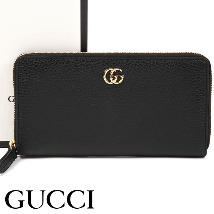 グッチ 長財布（メンズ） グッチ 財布 GUCCI ラウンドファスナー長財布 プチマーモント レディース メンズ ブラック 456117-CAO0G-1000 【あす楽】【母の日 誕生日 お祝い プレゼント ギフト】