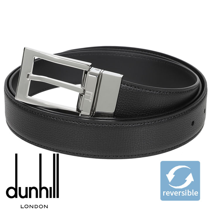 ダンヒル ベルト DUNHILL メンズベルト リバーシブル レザー 回転式バックル メンズ 男性用 ブラック 21R4T58CR001 【あす楽】【父の日 誕生日 お祝い プレゼント ギフト】