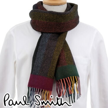 ポールスミス マフラー Paul Smith ウール90% カシミヤ10% メンズ レディース 男女兼用 ストライプ マルチカラー M1A-939F-GS25-96 【あす楽】【誕生日 お祝い プレゼント ギフト】