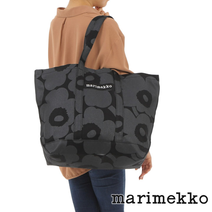 マリメッコ バッグ marimekko トートバッグ ハンドバッグ 大容量 ママバッグ 旅行 レディース ピエニ ウニッコ ペルスカッシ ブラック コットン 047587 999 【あす楽】 【父の日 誕生日 お祝い プレゼント ギフト】