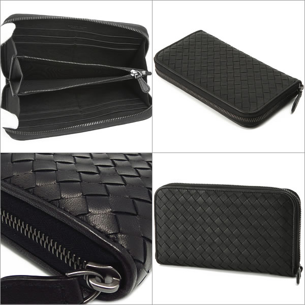 ボッテガ 財布 ボッテガヴェネタ 長財布 ラウンドファスナー BOTTEGA VENETA ブラック 114076-V4651-1000 【お取り寄せ】【送料無料】