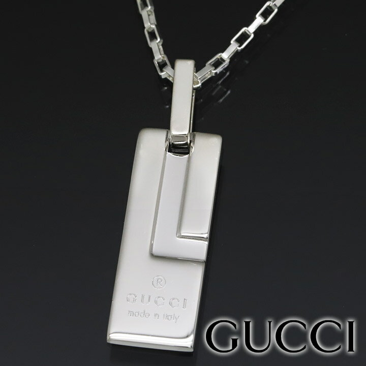 グッチ ネックレス GUCCI ペンダント シルバー アクセサリー シルバー925 ユニセックス メンズ レディース プレート Gモチーフ ペンダント 145170-J8400-8106 【あす楽】 【父の日 誕生日 お祝い プレゼント ギフト】