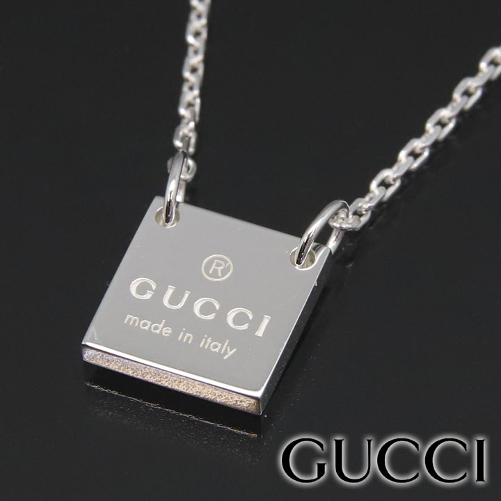 グッチ ネックレス GUCCI ペンダント メンズ レディース シルバー925 プレートペンダント 223514-J8400-8106 【あす楽】【誕生日 お祝い プレゼント ギフト】