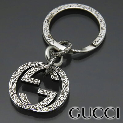 グッチ キーリング GUCCI キーホルダー シルバー アクセサリー シルバー925 メンズ レディース インターロッキングG 455308-J8400-0811 【在庫あり】 【母の日 誕生日 お祝い プレゼント ギフト】