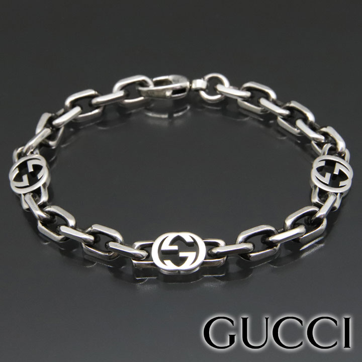 グッチ ブレスレット GUCCI インターロッキングG ブレス 620798-J8400-0811 メンズ レディース エイジングフィニッシュ スターリングシルバー シルバー925 【あす楽】【父の日 誕生日 お祝い プレゼント ギフト】