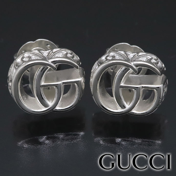 グッチ イヤリング（レディース） グッチ ピアス GUCCI スタッズピアス シルバー アクセサリー シルバー925 男女兼用 レディース メンズ ダブルG 770758-J8400-8106 【あす楽】 【父の日 誕生日 お祝い プレゼント ギフト】