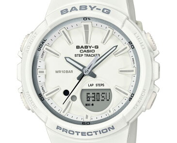 カシオ ベビーG 秒針付き ランニング向け ホワイト BGS-100SC-7AJF CASIO BABY-G for running STEP TRACKER アナログ＆デジタル コンビネーションモデル 白 レディス レディース 腕時計 【あす楽】