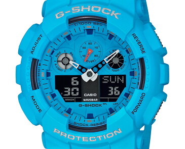 カシオ Gショック ホット・ロックサウンド ブルー GA-100RS-2AJF CASIO G-SHOCK Hot Rock Sounds デジタル＆アナログ コンビネーション 青 メンズ 腕時計 【あす楽】