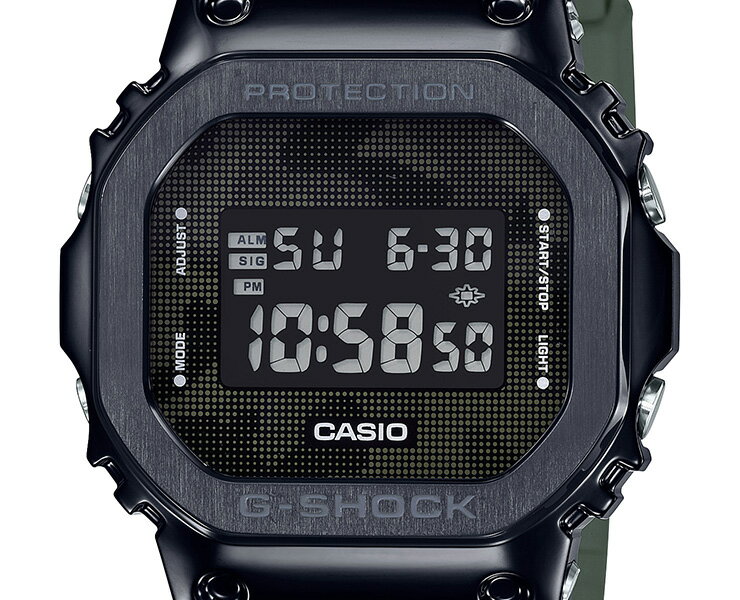 正規品 カシオ Gショック オリジン メタルカバード ブラック＆カーキ GM-5600B-3JF CASIO G-SHOCK ORIGIN デジタル 迷彩柄 カモフラ 黒 緑 メンズ 腕時計 （GM5600B3JF） 【あす楽】