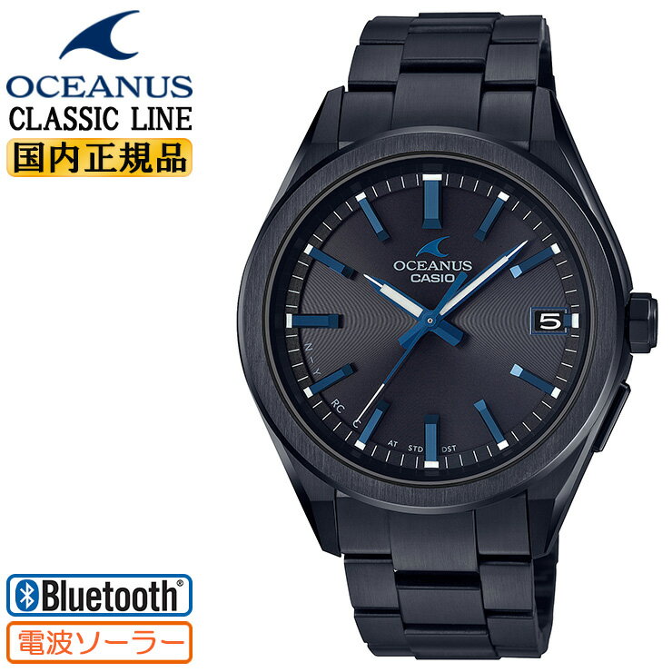 カシオ オシアナス クラシックライン ブラック OCW-T200SB-1AJF CASIO OCEANUS Classic Line ブラックIP 電波 ソーラー スマートフォンリンク Bluetooth搭載 アナログ 黒 メンズ 腕時計 （OCWT200SB1AJF） 