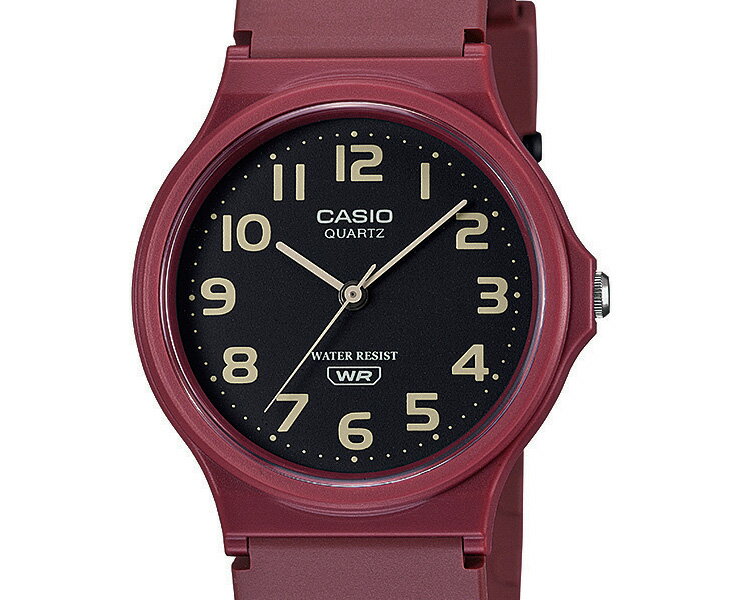 カシオ スタンダード ボルドー MQ-24UC-4BJF シンプルな秒針付きの3針アナログ チープカシオ チプカシ プチプラ アースカラー レッド系 赤系 メンズ レディース 男女兼用 ユニセックス 腕時計（MQ24UC4BJF） [在庫あり]