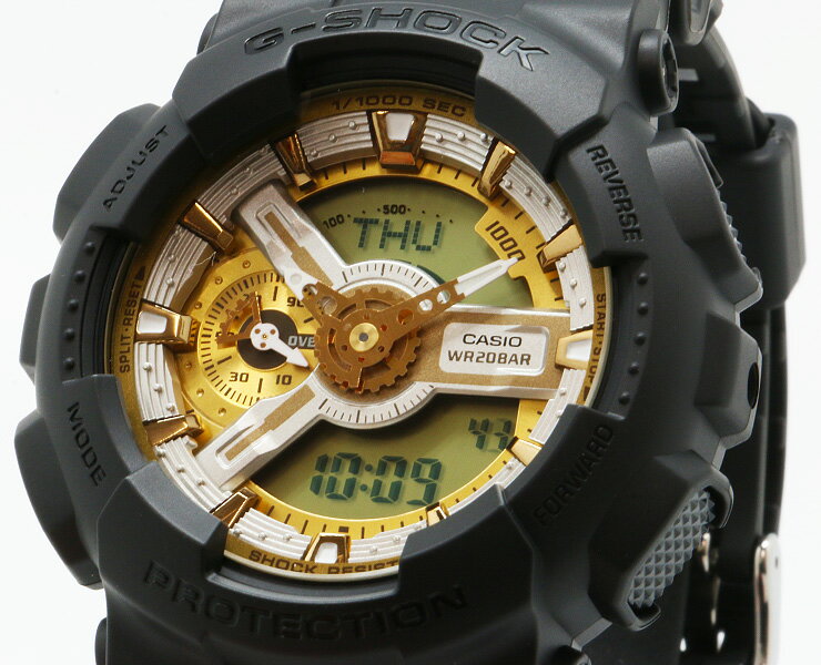 G-SHOCK Metallic Color Dial Series GA-110CD-1A9JF ブラック＆ゴールド/シルバー メタリックカラーダイアル CASIO カシオ Gショック デジタル＆アナログ コンビネーション 黒 金色 銀色 メンズ 腕時計 （GA110CD1A9JF）
