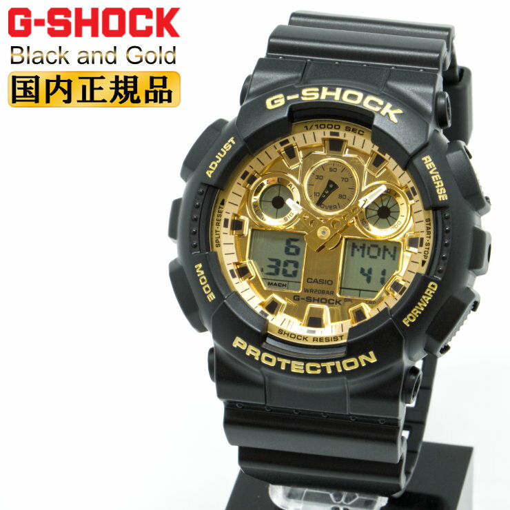 樂天商城 - G-SHOCK Gショック GA-100GGB-1A9JF ブラック＆ゴールド BLACK AND GOLD カシオ デジタル＆アナログ 黒 金色 メンズ 腕時計 （GA100GGB1A9JF） [在庫あり]