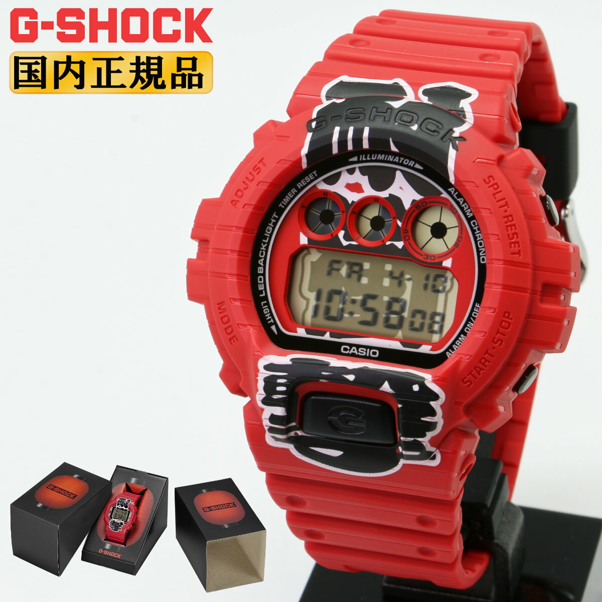 樂天商城 - G-SHOCK Gショック 限定 「赤提灯」モチーフ - 耐衝撃 - DW-6900AKA-4JR レッド＆ブラック CASIO カシオ ORIGIN デジタル ラウンド 日本製 Made in JAPAN 赤 黒 メンズ 腕時計 （DW6900AKA4JR） [在庫あり]