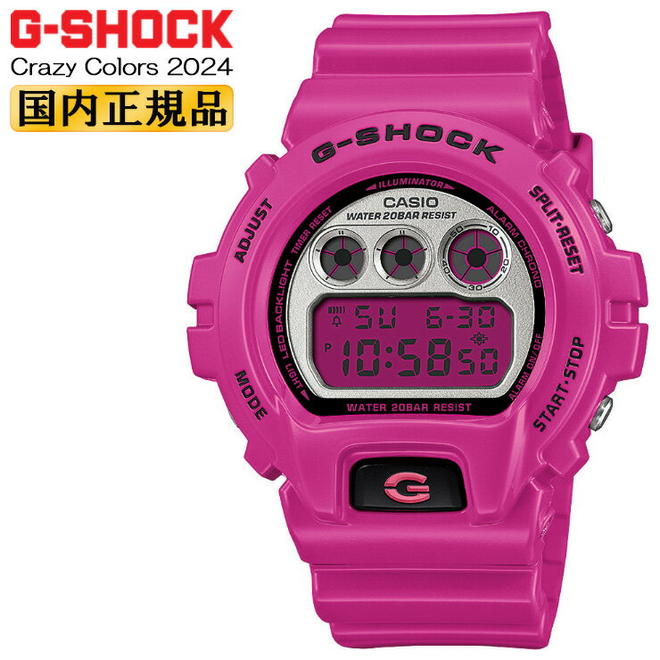 CASIO G-SHOCK ORIGIN Crazy Colors 2024 DW-6900RCS-4JF ビビッドピンク カシオ Gショック オリジン クレイジー・カラーズ クレイジーカラー 三つ目液晶 耐衝撃構造 ＆ 20気圧防水 LEDバックライト 電池寿命5年 メンズ 腕時計 （DW6900RCS4JF）のサムネイル