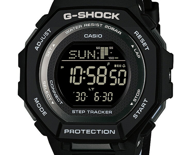 G-SHOCK ブラック GMD-B300-1JF ステップトラッカー（歩数計測機能）付 スマートフォンリンク CASIO カシオ Gショック GMD-B300シリーズ ミッドサイズ Bluetooth搭載 デジタル 黒 メンズ レディース ユニセックス 腕時計（GMDB3001JF） 【CA-M3】[在庫あり] 3