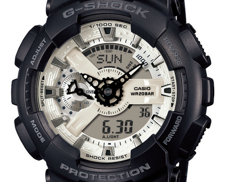 G-SHOCK Gショック GA-110WD-1AJF ブラック＆ホワイト カシオ Black and brilliant white Series デジタル＆アナログ コンビネーション 黒 白 メンズ 腕時計 （GA110WD1AJF）[在庫あり]