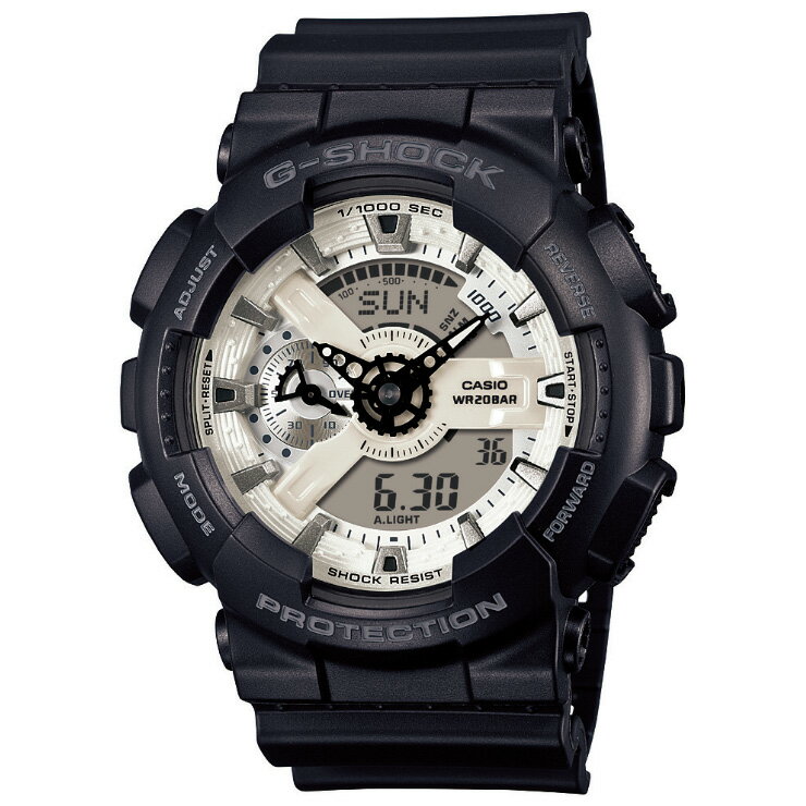 G-SHOCK Gショック GA-110WD-1AJF ブラック＆ホワイト カシオ Black and brilliant white Series デジタル＆アナログ コンビネーション 黒 白 メンズ 腕時計 （GA110WD1AJF）[在庫あり]