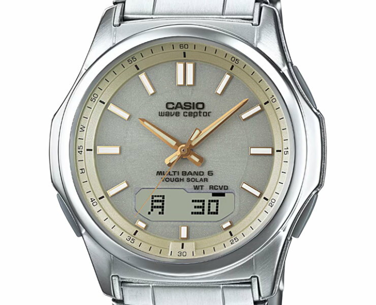 カシオ 電波ソーラー WVA-M630D-9AJF ゴールドフェイス CASIO WaveCeptor ウェーブセプター タフソーラー 電波時計 金色 メンズ 腕時計 （WVAM630D9AJF） [在庫あり]