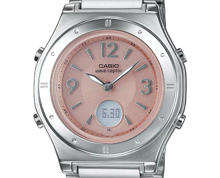 時計・ブランド専門店 アイゲットのカシオ ソーラー 電波時計 LWA-M141D-4AJF ピンクフェイス CASIO WaveCeptor ウェーブセプター マルチバンド6 デジタル＆アナログ コンビネーション レディース 腕時計 （LWAM141D4AJF） [在庫あり]｜アングル2