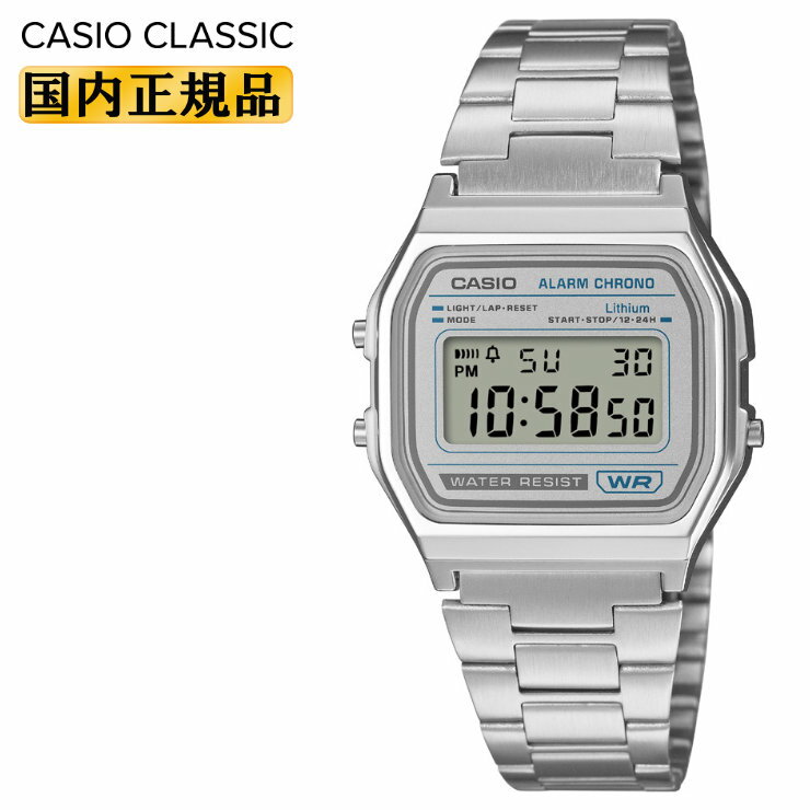 CASIO CLASSIC A158WEA-7JF シルバー カシオ クラシック デジタル スクエア メタルバンド プチプラ メンズ レディース ユニセックス 男女兼用 腕時計 （A158WEA7JF） [在庫あり]