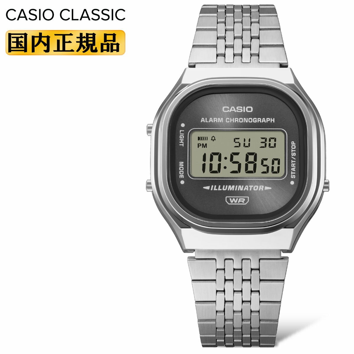 CASIO - カシオ クラシック CASIO CLASSIC A140WE-8AJF グレーフェイス デジタル オーバルケース レトロ 銀色 灰色 メンズ レディース ユニセックス 腕時計 （A140WE8AJF）