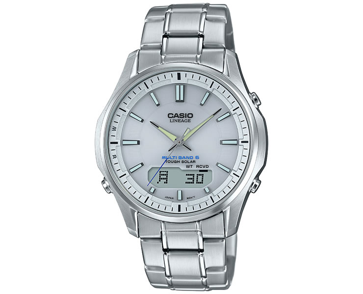 カシオ 電波 ソーラー リニエージ LCW-M100DE-7AJF ホワイトフェイス CASIO WaveCeptor ウェーブセプター LINEAGE タフソーラー 電波時計 ステンレス メンズ 腕時計 （LCWM100DE7AJF） [在庫あり]
