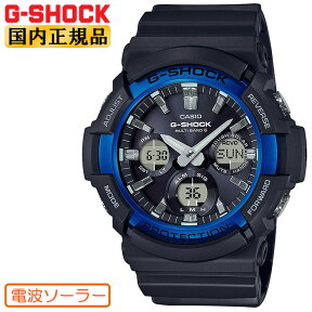 G-SHOCK 電波 ソーラー ビッグケース ブラック＆ブルー GAW-100B-1A2JF CASIO カシオ Gショック タフソーラー 電波時計 デジタル＆アナログ コンビネーション 黒 青 メンズ 腕時計 （GAW100B1A2JF） 【あす楽】