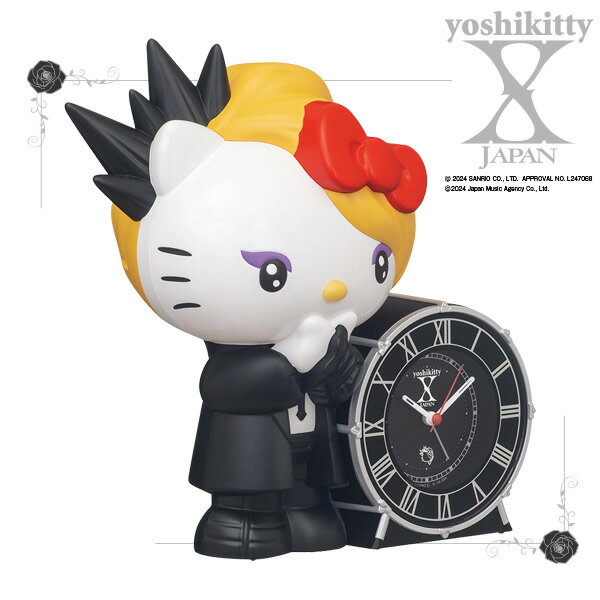 X JAPAN YOSHIKI yohhikittyハロー キティ Hello Kitty JF385A コラボ 目ざまし 時計 アナログ おしゃべり スイープ クオーツ セイコー SEIKO 【お取り寄せ】【正規品】 [2]