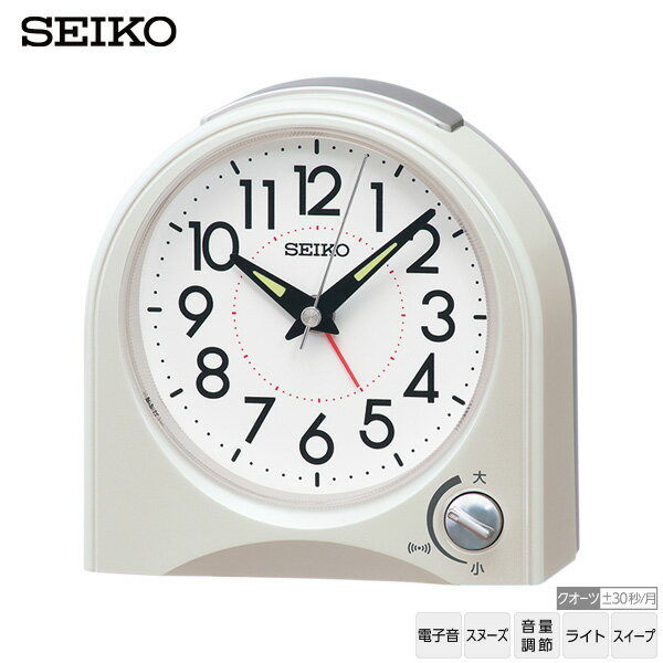 樂天商城 - 目覚まし アラーム ライト めざまし 時計 KR520W セイコークロック SEIKO 電子音 スヌーズ アラーム 音量調節 ライト ルミ 【お取り寄せ】