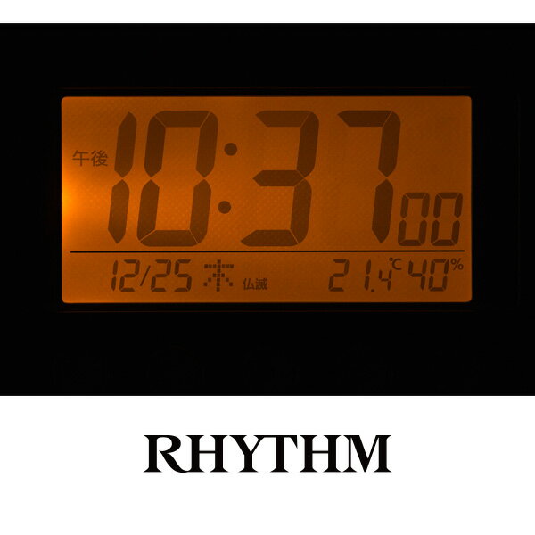 電波 デジタル 時計 六曜 フィットウェーブスマート 8RZ166SR03 置 デジタル 温度 湿度 カレンダー スヌーズ 六曜 ライト 電子音 アラーム リズム RHYTHM 【お取り寄せ】 [3]