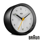 BRAUN ブラウン BC12BW アナログ クロック Alarm Clock ブラック ホワイト 置 めざまし 時計 アラーム スヌーズ 静音設計 ライト クオーツ 【お取り寄せ】